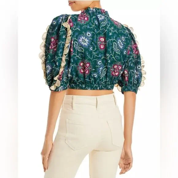 Sea New York Robina Puff Sleeve Cotton Top, NWT, Size M - Picture 2 of 10